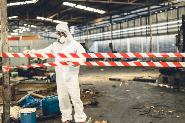 Professional Sewage Cleanup technician working in Sealevel, NC